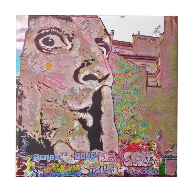 Azulejo De Cerâmica Museu de Pomipidou dos grafites de Paris (Frente)