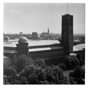 Azulejo De Cerâmica Museu Deutsch de Munique, Alemanha, Vintage