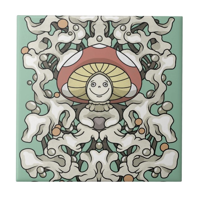 Azulejo De Cerâmica Mushroom (Frente)