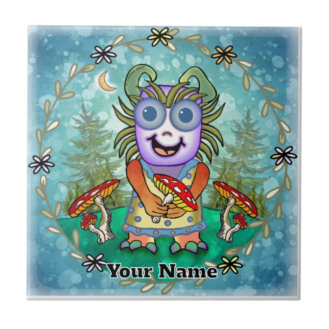 Azulejo De Cerâmica Mushroom Monster (Frente)