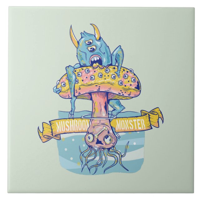 AZULEJO DE CERÂMICA  MUSHROOM MONSTER (Frente)