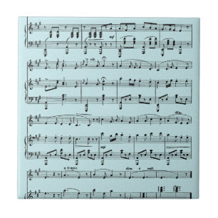 Azulejo De Cerâmica Música Blue Sheet