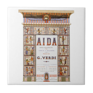 Azulejo De Cerâmica Música de Ópera Vintage, Aida Egípcia por Verdi