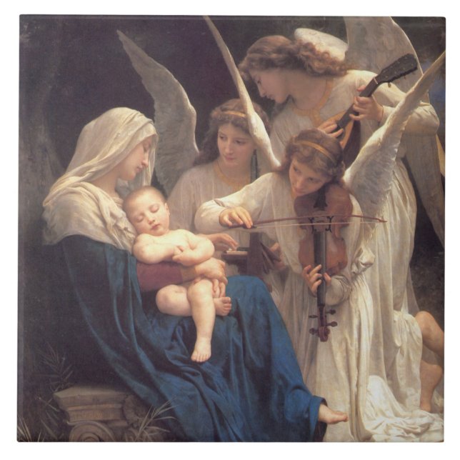 Azulejo De Cerâmica Música dos Anjos (Arte Vintage) (Frente)