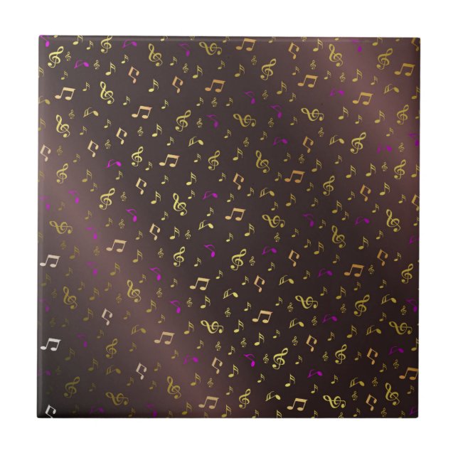 Azulejo De Cerâmica música, música, nota, melodia, preto, som, clf, (Frente)