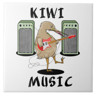 Azulejo De Cerâmica Música neozelandesa Kiwi tocando violão