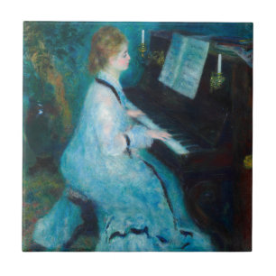 Azulejo De Cerâmica Musico de Piano Renoir Woman