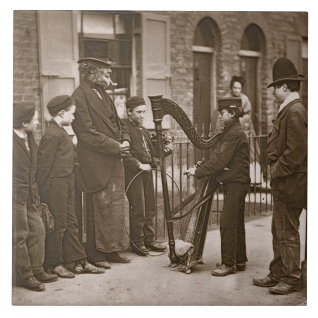 Azulejo De Cerâmica Músicos italianos da rua, 'da vida de rua em Lon (Frente)