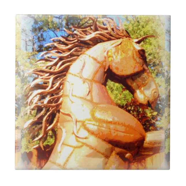 Azulejo De Cerâmica mustang stallion (Frente)