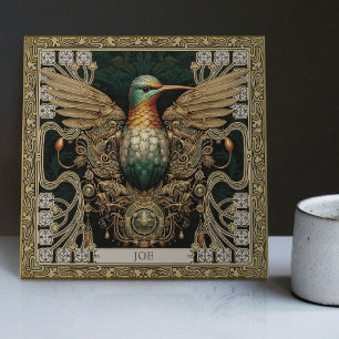 Azulejo De Cerâmica Mystical Hummingbird Tribal Jewel Tributação