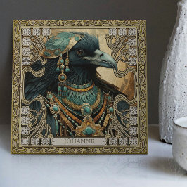 Azulejo De Cerâmica Mystical Raven Spirit Tribal Personalizada