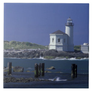 Azulejo De Cerâmica NA, EUA, Oregon, Bandon, Farol Coquille