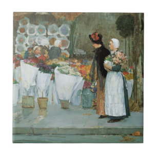 Azulejo De Cerâmica Na Florista por Childe Hassam, Arte Fino Vintage