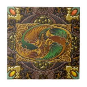 Azulejo De Cerâmica Na madeira celta, por Joseph Mosa