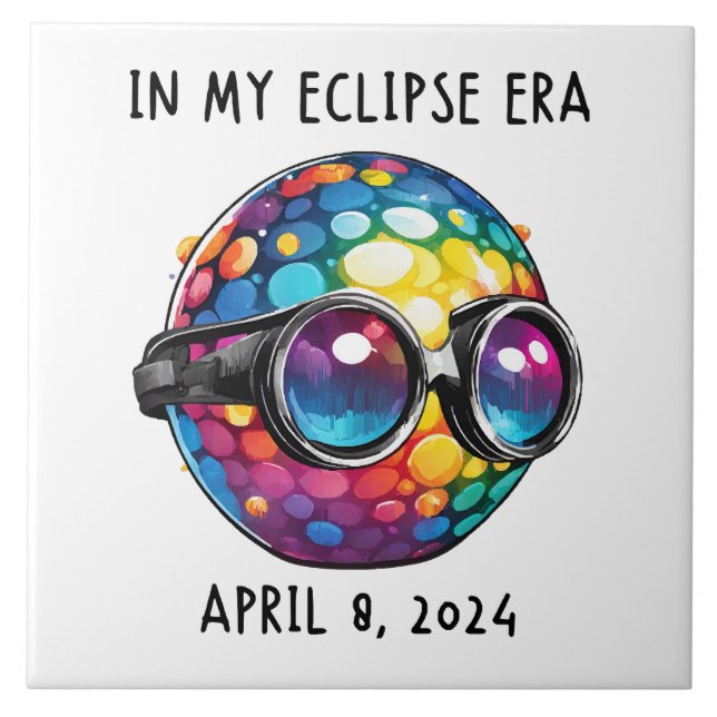 Azulejo De Cerâmica Na Minha Época Solar Eclipse 2024 (Frente)