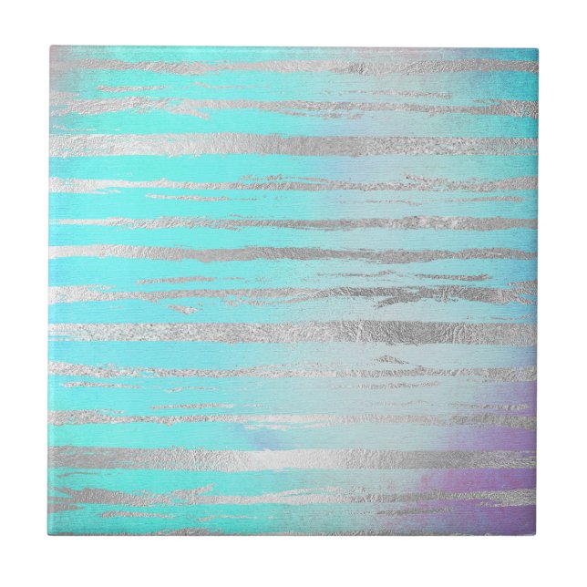 Azulejo De Cerâmica Na moda Azul e Prata (Frente)