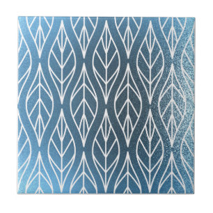 Azulejo De Cerâmica Na moda Branco Azul Metálico