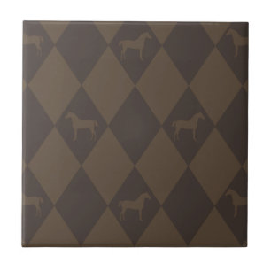 Azulejo De Cerâmica Na moda Brown Harleqiun Horse Pattern