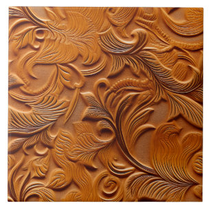 Azulejo De Cerâmica Na moda Elegante Camel Brown Faux Couro Emboscada