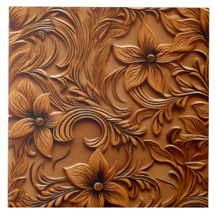 Azulejo De Cerâmica Na moda Elegante Faux Couve-Couro Esboçada