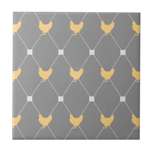 Azulejo De Cerâmica Na moda Harlequin Chicken Pattern (Frente)