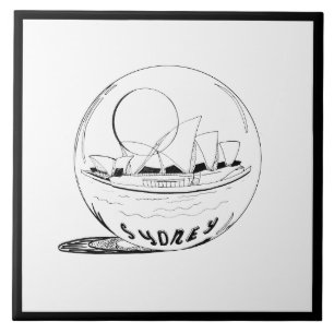 Azulejo De Cerâmica Na moda moderna Sydney Sity Black White