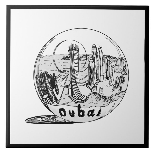 Azulejo De Cerâmica Na moda moderna Sydney Sity Black White (Frente)