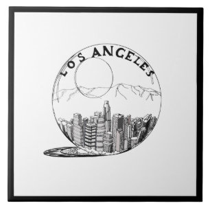 Azulejo De Cerâmica Na moda Moderno Los Angeles Sity Black White