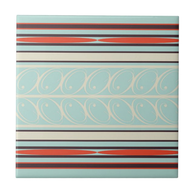 Azulejo De Cerâmica Na moda Retro Padrão Azulejo Cerâmica (Frente)