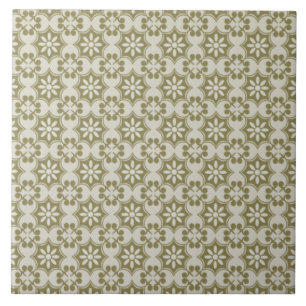 Azulejo De Cerâmica Na moda verde-azeitona Fleur de Lis, padrão repeti