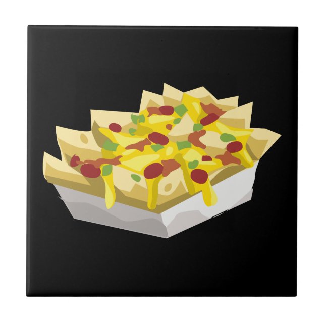 Azulejo De Cerâmica Nachos com fome com Comida (Frente)