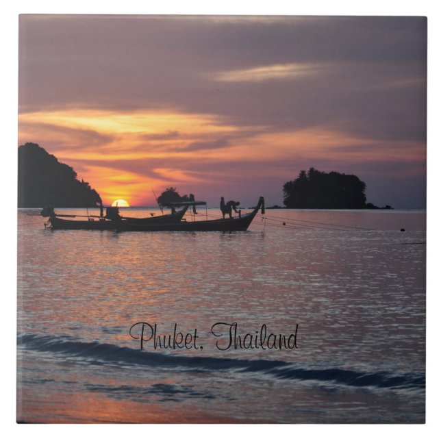 Azulejo De Cerâmica Nai Yang Beach, Phuket, Tailândia (Frente)