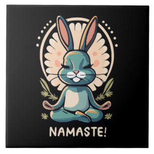 Azulejo De Cerâmica namaste coelho yoga coelho meditação