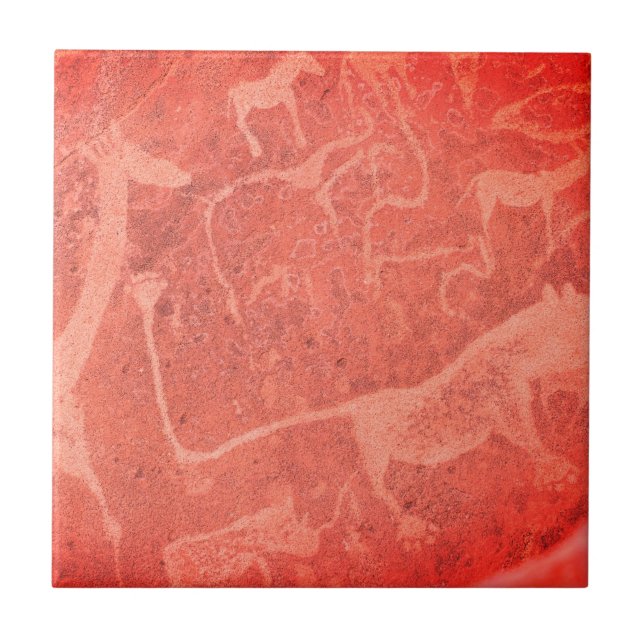 Azulejo De Cerâmica Namíbia África - Pintura rupestre Namibiana (Frente)