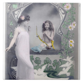 Azulejo De Cerâmica namorados Art Nouveau 1904