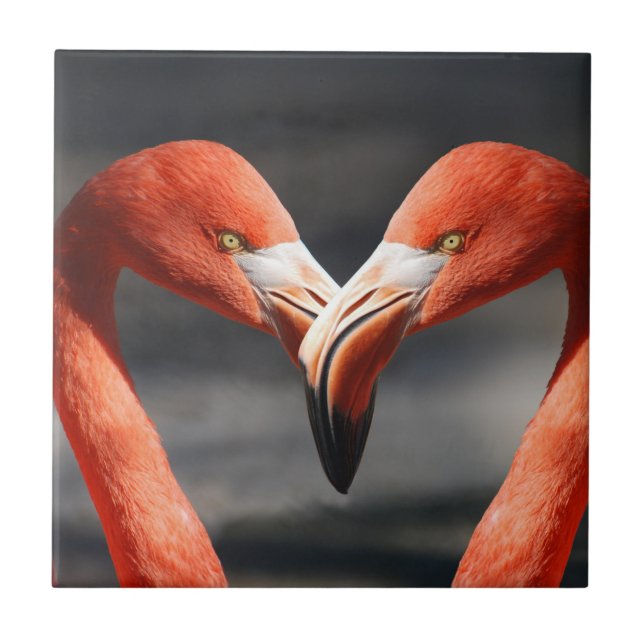 Azulejo De Cerâmica Namorados Flamingo (Frente)
