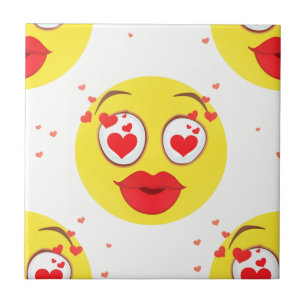 Azulejo De Cerâmica Namorados kiss Emoji