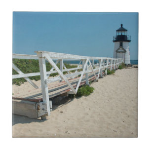 Azulejo De Cerâmica Nantucket. Farol de Madeira Antigo