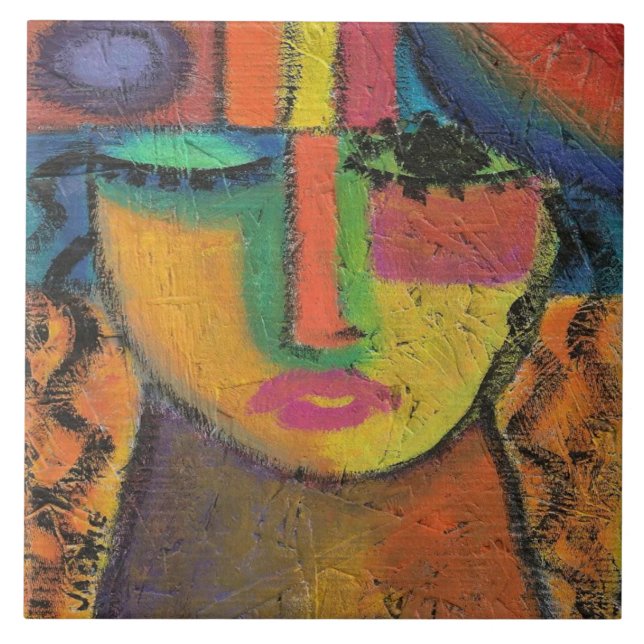 Azulejo De Cerâmica Não perguntar pintura acrílica de Abstrato no OSB (Frente)