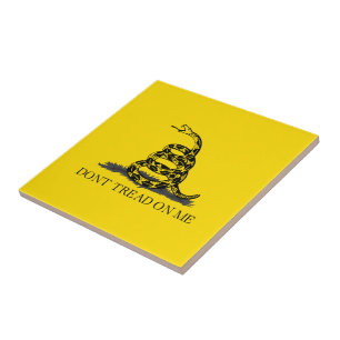 Azulejo De Cerâmica Não pise em mim Bandeira Gadsden PRETA AMARELA