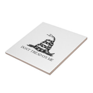 Azulejo De Cerâmica Não pise em mim Bandeira Gadsden PRETO BRANCO