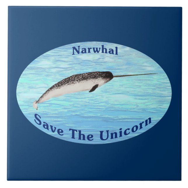 Azulejo De Cerâmica Narwhal - Salvar o Unicórnio (Frente)