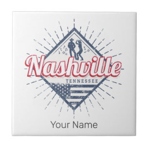 Azulejo De Cerâmica Nashville City Tennessee EUA Vintage EUA