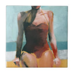 Azulejo De Cerâmica Natação de vindima - maiô vermelho<br><div class="desc">Vintage Natação II por Jennifer Paxton Parker. | 139524GG</div>