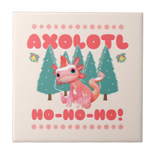 Azulejo De Cerâmica Natal Alegre Divertido Axolotl Ho-Ho-Ho!