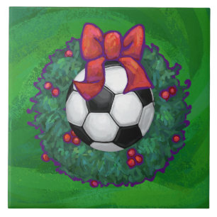Azulejo De Cerâmica Natal da Bola de Futebol
