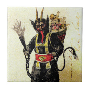 Azulejo De Cerâmica Natal do Krampus Assusty Demon Holiday