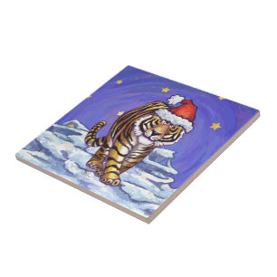 Azulejo De Cerâmica Natal do tigre