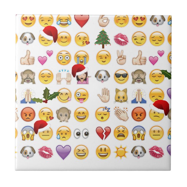 Azulejo De Cerâmica natal emojis (Frente)