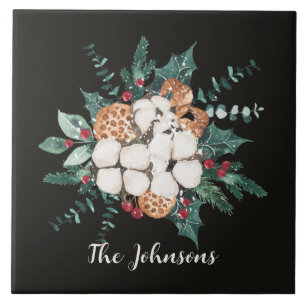 Azulejo De Cerâmica Natal Floral Greenery
